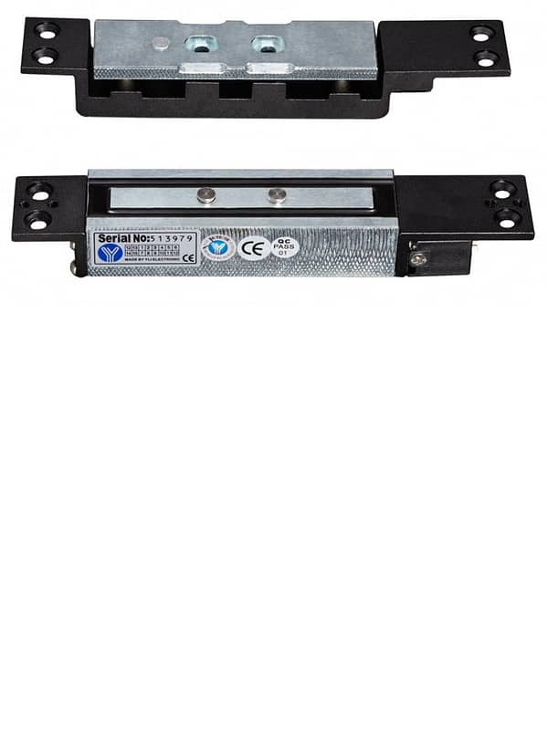 YLI YM2400SL - Cerradura Magnética 1200 Kg (2600Lbs) de Fuerza de Sujeción, Indicador LED, Retardo de Tiempo Ajustable y Voltaje Dual 12V/24V DC