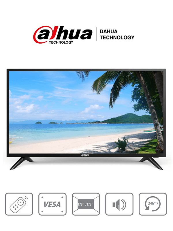 DAHUA DHI-LM32-F200 - Pantalla de 32 pulgadas FHD/  Ideal para trabajar 24/7/ Resolución 1920×1080/ 240 cd/2/  Entradas HDMI VGA y USB/ Altavoces/ Control Remoto/ #ProAccesorios