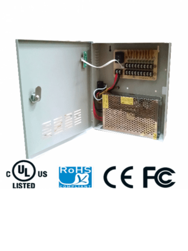 SAXXON PSU1220-D9 - Fuente de Poder de 12 vcd/ 20 Amperes/ Para 9 Camaras/ 2.2 Amperes por Canal/ Protección contra Sobrecargas/ Certificación UL/